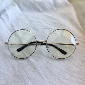 Oversized Retro Round Clear Lens